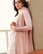QALAMQAR-3PC LAWN CHIKAANKARI EMBROIDERED SHIRT WITH KHAADI NET EMBROIDERED DUPATTA AND TROUSER -DPC-4727