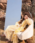 ‎IMROZIA-3PC LAWN CHIKANKARI EMBROIDERED SHIRT WITH KHADDI NET EMB DUPATTA AND EMB TROUSER-DPC-4707