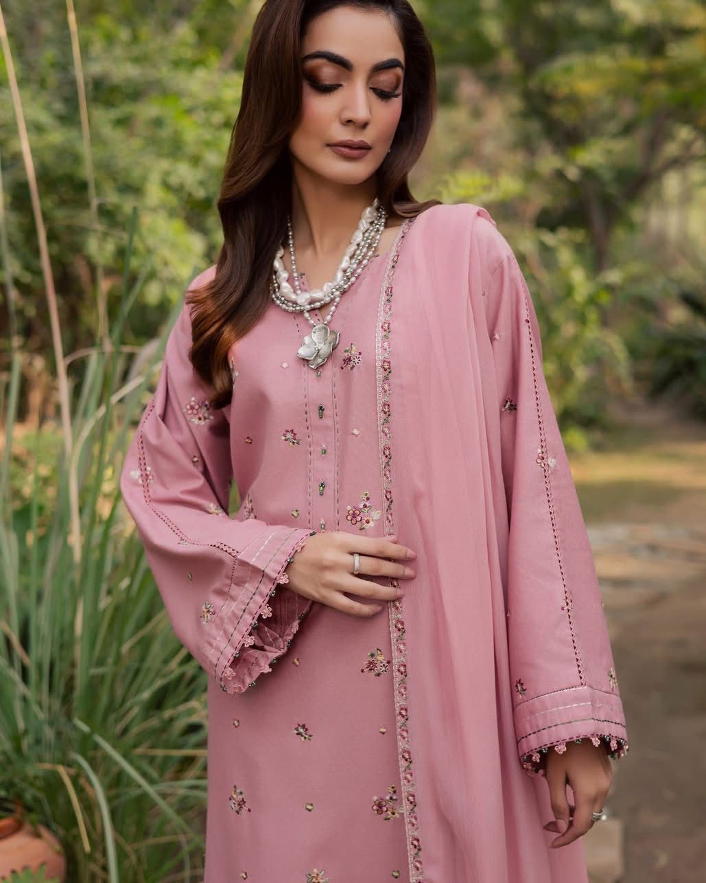 BATIK-3PC LAWN EMBROIDERED SHIRT WITH CHIFFON EMBROIDERED DUPATTA AND TROUSER-DPC-4755