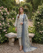 ‎‎‎‎‎‎‎‎‎‎‎‎‎‎‎‎‎LIMELIGHT-3PC LAWN PRINTED EMBROIDERED SHIRT WITH LAWN PRINTED DUPATTA AND DYED COTTON TROUSER AHZ-0003