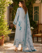 IZNIK-3PC LAWN EMBROIDERED SHIRT WITH CHIFFON PRINTED DUPATTA AND TROUSER-AHZ-0018