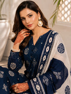 ‎‎‎‎‎‎‎‎‎‎‎‎‎‎‎‎‎SAPPHIRE-3PC LAWN EMBROIDERED PRINTED SHIRT WITH LAWN PRINTED DUPATTA AND DYED PLAIN TROUSER AHZ-0020