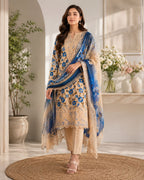 ‎‎‎‎‎‎‎‎‎‎‎‎‎‎‎‎‎FATIMA ZEHRA-3PC LAWN PRINTED LUXURY SHIRT WITH LAWN EMBROIDERED DUPATTA AND DYED CAMBRIC TROUSER AHZ-0022