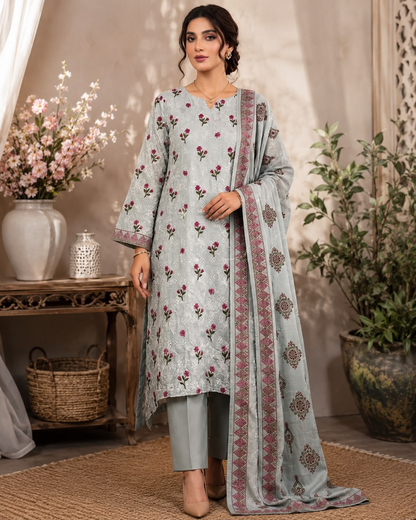 Unstich Rangreza Lawn Suit 3PC #006