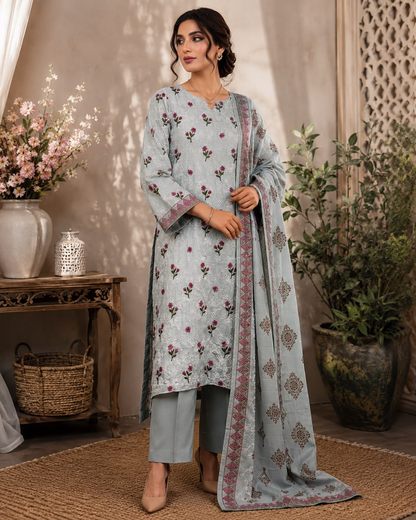 Unstich Rangreza Lawn Suit 3PC #006